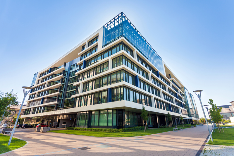 Alley with modern office buildings in Budapest Commercial Property Inspections Services